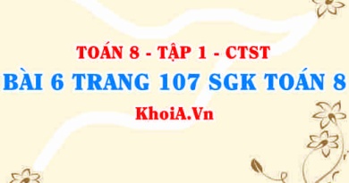 Bài 6 trang 108 SGK Toán 8 Tập 1 Chân trời sáng tạo